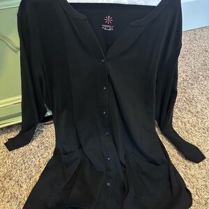Isaac Mizrahi Black Button-Down Shirt